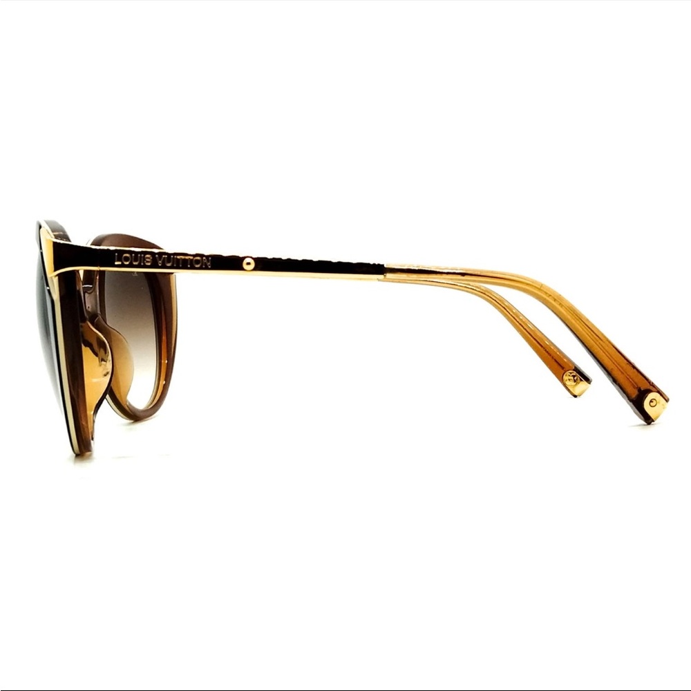 Authentic LV Louis Vuitton Brown Amber Cat Eye Sunglasses - Picture 3 of 9